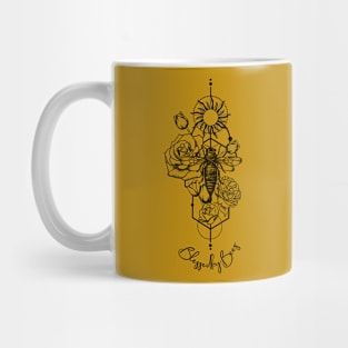 Bees with Roses and Tulips Mug